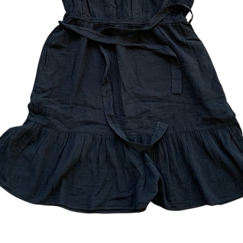 Ruffle Hem Tiered Dress Lightweight Flowy Gauze Neutral Black Gap Size XXL - Picture 14 of 16
